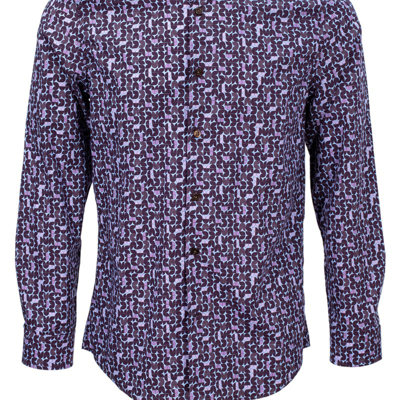 Lords Of Harlech Morris Geo Tulip Shirt In Purple