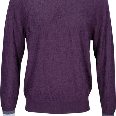 Loh Dragon Colin Jacquard Merino Paisley Sweater In Purple