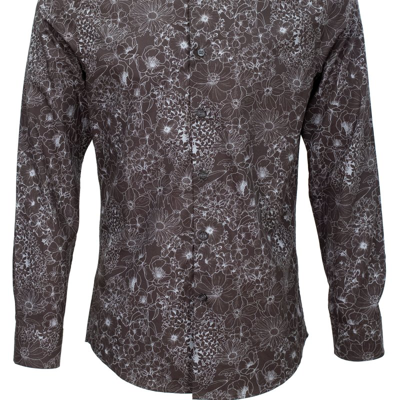 Lords Of Harlech Nigel Outline Floral Shirt In Black