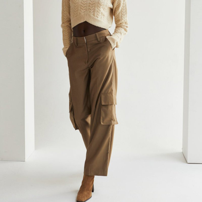 Crescent Gwen Cargo Trousers In Brown