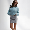 Crescent Hartley Fuzzy Sweater In Blue