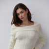 Crescent Shanie Brushed Ribbed-knit Sweater In Yellow
