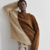 Crescent Reese Color Block Sweater In Brown