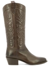 Sartore Intricate Stitch Texan Ankle Boots In Gray