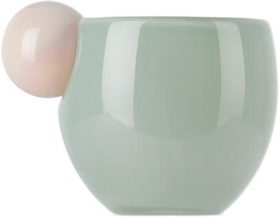 Helle Mardahl Off-white & Green Bon Bon Coffee Mug In Cream & Mint