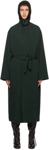 Lemaire Green Soft Coat In Caviar