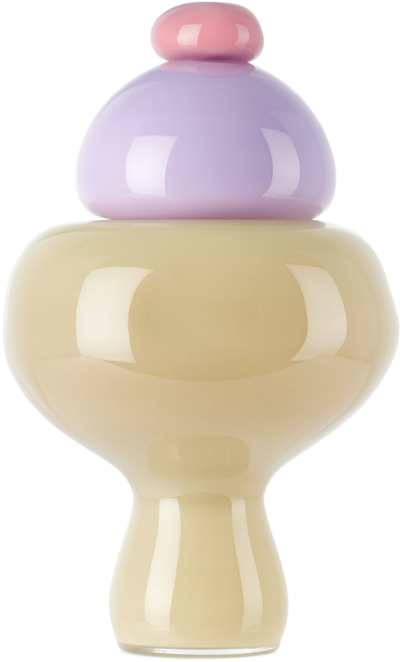 Helle Mardahl Off-white & Purple Candy Jar In Lavender & Banana
