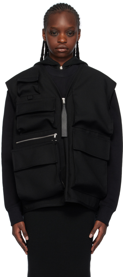 Jil Sander Black Multipocket Vest In 001 Black