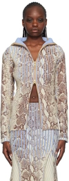 Stanley Raffington Ssense Exclusive Off-white & Blue Sweater In 2 Colour Snakeskin