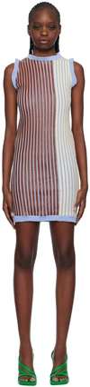 STANLEY RAFFINGTON SSENSE EXCLUSIVE OFF-WHITE & BROWN MINIDRESS