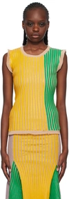 STANLEY RAFFINGTON SSENSE EXCLUSIVE GREEN & YELLOW TANK TOP