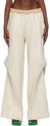 STANLEY RAFFINGTON SSENSE EXCLUSIVE OFF-WHITE & BEIGE TROUSERS