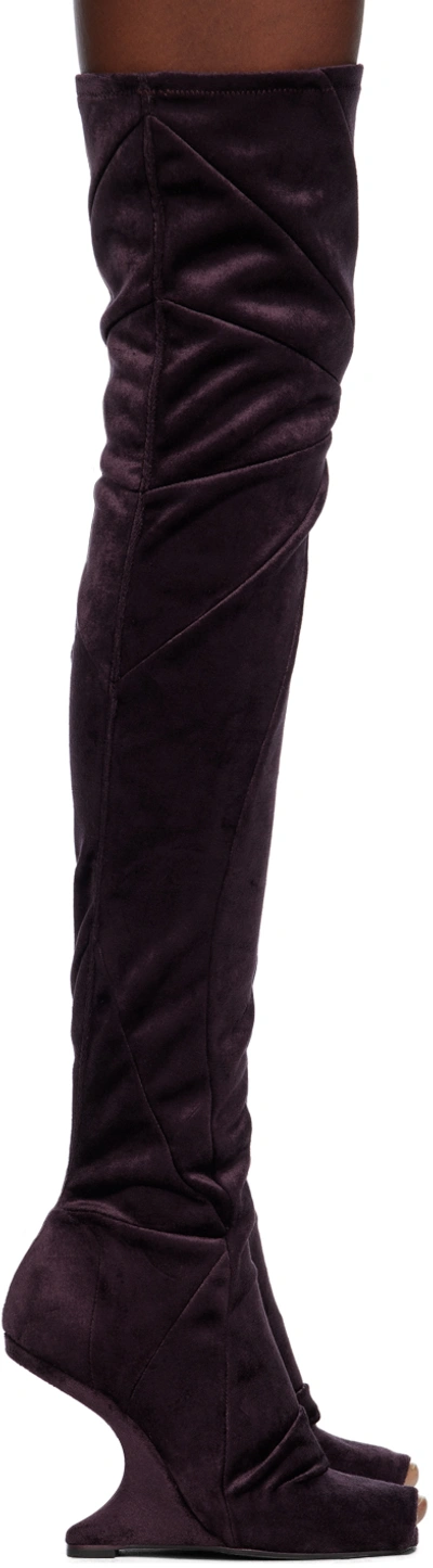 Rick Owens Purple Cantilever 11 Boots In 163 Deep Purple