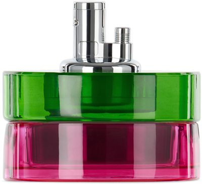 Edie Parker Green & Pink Glass Tabletop Lighter In Watermelon
