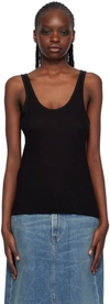 Agolde Karla Fluid Ribbed Scoop Neck Tank Top In Black