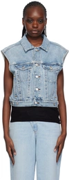 Agolde Charli Distressed Denim Vest In Immortal