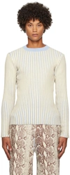Stanley Raffington Ssense Exclusive Off-white & Blue Sweater In Cream
