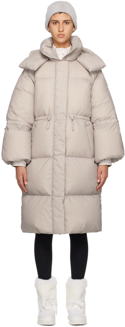 Mackage Taupe Lenzi Down Jacket In Light Grey