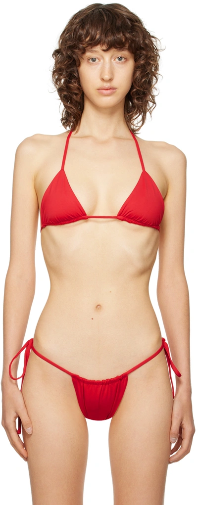 Frankies Bikinis Red Nick Bikini Top In True Red