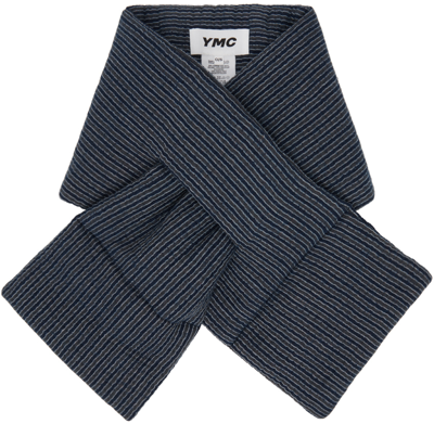 Ymc You Must Create Navy Slot Scarf In 40-blue