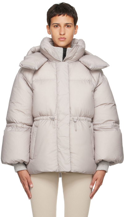 Mackage Taupe Leone Down Jacket In Light Grey