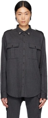 Dsquared2 Long-sleeve Virgin Wool Shirt In 860 Grey