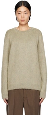 Lemaire Crew-neck Brushed-effect Jumper In Gr625 Meadow Melange