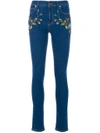 GUCCI floral embroidered skinny jeans,DRYCLEANONLY