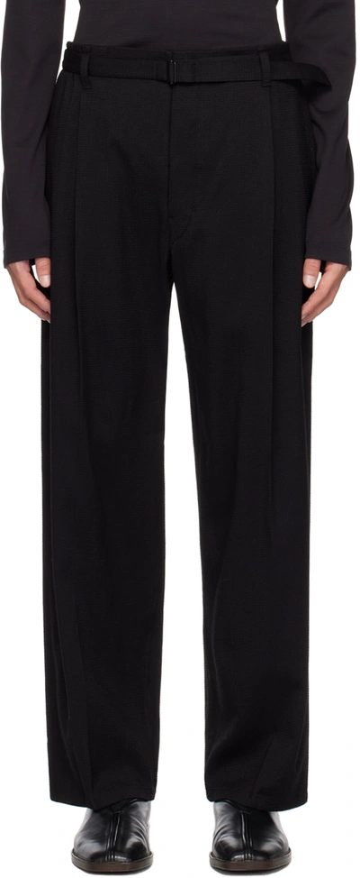 Lemaire Easy Belted Pleated Pants In Black
