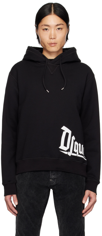 Dsquared2 Black Cool Fit Hoodie In 900 Black