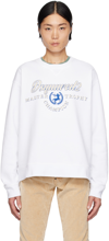 Dsquared2 Logo-print Cotton Sweatshirt In 100 White