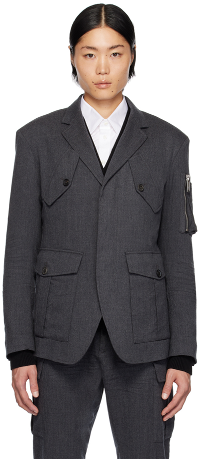 Dsquared2 Gray Uniform Blazer In 860 Grey