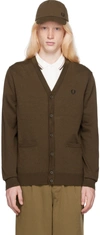 FRED PERRY BROWN CLASSIC CARDIGAN