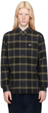 FRED PERRY GREEN & NAVY CHECK SHIRT