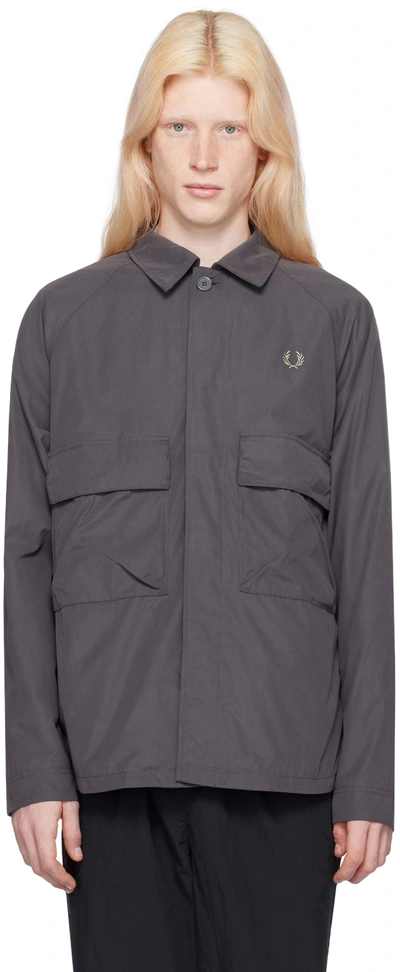 Fred Perry Gray Utility Jacket In G85 Gunmetal