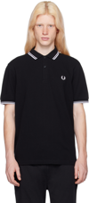Fred Perry Twin Tipped Polo Shirt In 350 Black