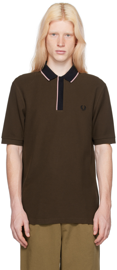 Fred Perry Brown 'the ' Polo In Q21 Burnt Tobacco