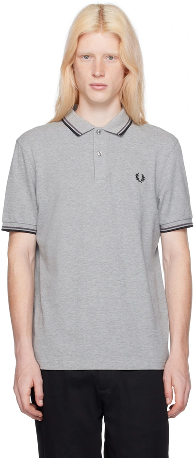 Fred Perry Gray 'the ' Polo In U39 Smarl/gnmtl/blk