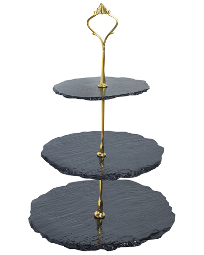 Tiramisu Three-tier Resin Dessert Stand In Black