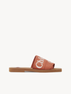 CHLOÉ MULES PLATES WOODY FEMME ORANGE TAILLE 34 90% LIN, 10% POLYESTER