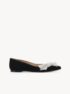 CHLOÉ THÉA BALLERINA BLACK SIZE 8 100% GOATSKIN