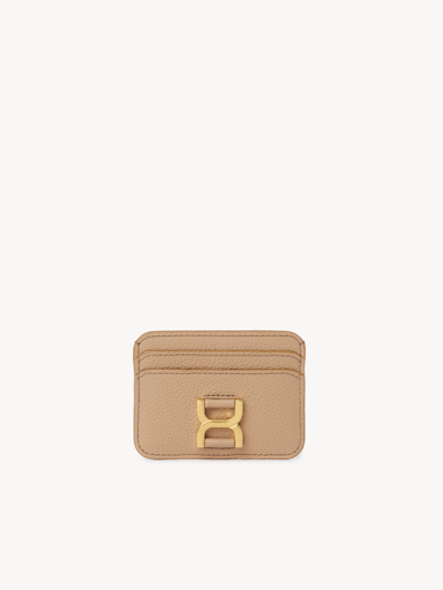 Chloé Porte-cartes Marcie En Cuir Grainé Femme Brun Taille Onesize 100% Cuir De Veau