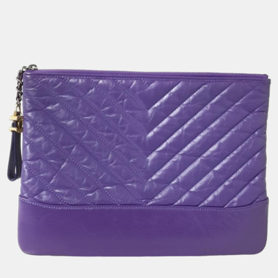 Pre-owned Chanel Purple Vintage Gabrielle Clutch