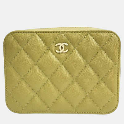 Pre-owned Chanel Green Leather Caviar Camera Shoulder Bag
