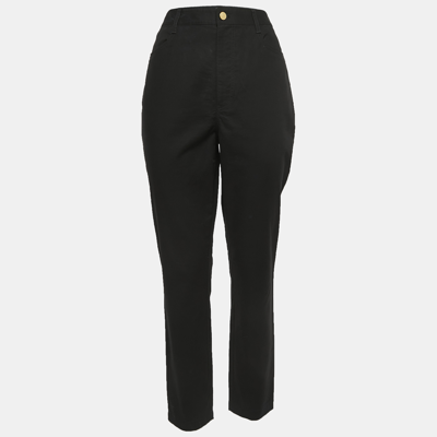 Pre-owned Diane Von Furstenberg Black Cotton Cropped Trousers M