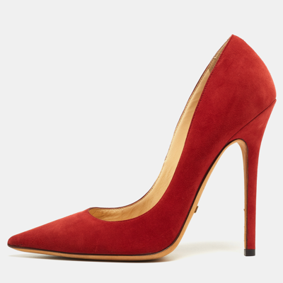 Pre-owned Jimmy Choo Red Suede Romy Pumps Size 37
