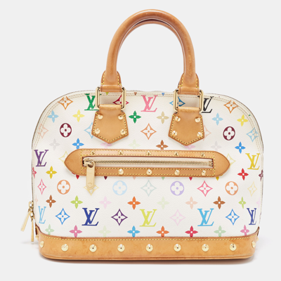 Pre-owned Louis Vuitton White Monogram Multicolore Canvas Alma Pm Bag