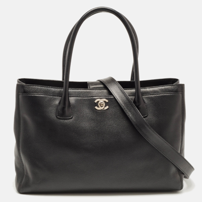 Pre-owned Chanel Black Leather Cerf Shopper Tote