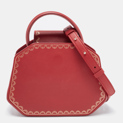 Pre-owned Cartier Top Handle Bag In Red