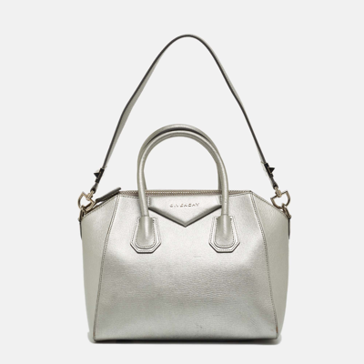 Pre-owned Givenchy Silver Leather Small Antigona Satchel